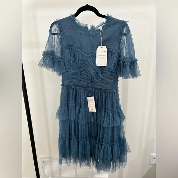 COPY - IvyCityCo Short Whimsical Dress in Blue NWT - Picture 4 of 6